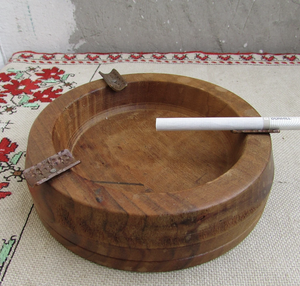 High Quality Wooden <b>Ashtray</b> Whisky Cup Tray Cigar Table Top Cigarette Tray Wooden Cigar <b>Ashtray</b> from India - Product Image 5