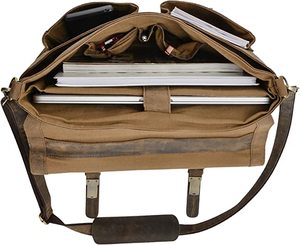 World Craft Impex Handmade 16 Inch Buffalo Leather <b>Briefcase</b> <b>Laptop</b> Messenger <b>Bag</b> Office <b>Briefcase</b> College <b>Bag</b> for Men and Women - Product Image 5