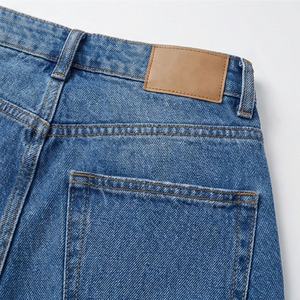 Jeans de Pierna Recta con Logotipo Personalizado para Mujer, Cintura Alta, Pierna Ancha, Holgados, Microelásticos, Estilo Boyfriend, Color Personalizado, Transpirables - Product Image 5