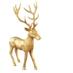 Escultura de Ciervo Moderna Hecha a Mano en Aluminio con Acabado Dorado y Elegante para Decoración de Cumpleaños, Hogar u Oficina - Product Image 5
