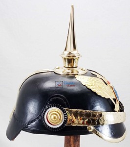 Casco de armadura Pickelhaube de cuero negro prusiano bávaro usable LARP réplica ágata traje de Metal medieval alemán - Product Image 4
