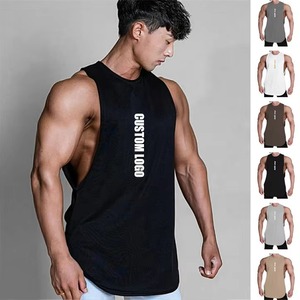 T-shirts musclés personnalisés pour hommes débardeur d'entraînement débardeur en coton sans manches pour hommes débardeur de gymnastique - Product Image 2