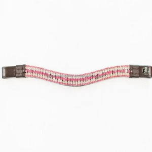 Diamantes de imitación con cristales rojos y transparentes de 5 filas de diseño personalizado, cadena Mega Bling, banda para cejas de caballo de cuero negro en tamaños de mazorca completa, el mejor precio - Product Image 1