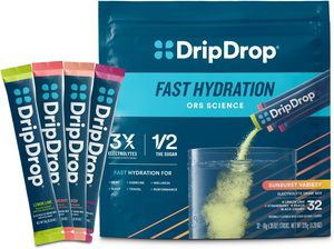 Paquetes de Hidratación DripDrop - Variedad Sunburst - Mezcla de Bebida en Polvo - Limón, Limoña, Fresa, Durazno, Cereza Negra, 32 Sobres - Product Image 2
