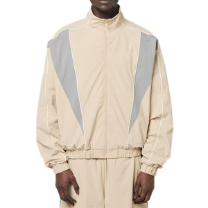 Healy <b>Reflective</b> Stripe Zipper Windbreaker Nylon Men Sport Tracksuit Stand Collar Long Sleeve <b>Top</b> Pants - Product Image 3