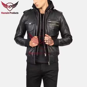 Veste en jean de haute qualité pour hommes Capuche de bombardier personnalisée de qualité supérieure pour le printemps automne hiver Style chaud à la mode - Product Image 4