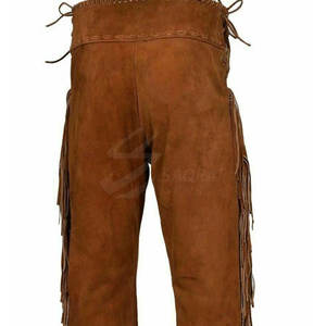 กางเกงหนังกลับสำหรับผู้ชายกางเกงลำลองหนังกลับขอบสีพื้น - Product Image 4