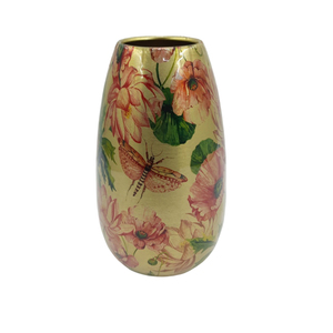 Juego de 3 Jarrones de Metal Antiguos con Decoración de Flores, Acabado Esmaltado, Tamaño Mediano, para Hogar y Sala de Estar, Hechos a Mano y Personalizados - Product Image 1