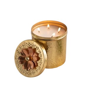 Pot à bougie en métal martelé noir de qualité supérieure avec couvercle, récipient décoratif antique pour bougies, boîte en fer blanc pour la décoration intérieure, vente en gros - Product Image 5
