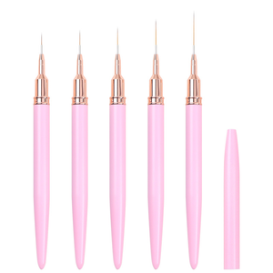 Private Label OEM Pink metallo manico Nailart pennelli <span class=keywords><strong>Neil</strong></span> <span class=keywords><strong>Neil</strong></span> Gel UV Gel Gel Nail Art Brush Kit all'ingrosso - Product Image 1
