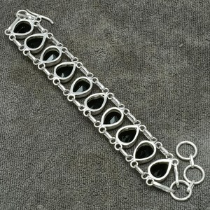 Handmade <b>925</b> <b>Sterling</b> <b>Silver</b> <b>Bracelet</b> Black Spinel Gemstone Elegant Jewelry Gift for Her for Weddings Parties Christian Symbol - Product Image 6