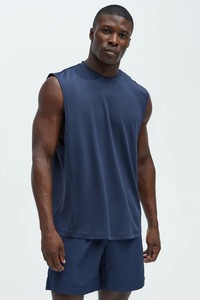 Moda personalizada verano Color sólido manga de los hombres menos chaleco y pantalones cortos deportes Casual verano gimnasio desgaste hombres conjunto de dos piezas - Product Image 2
