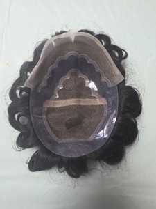 Perruque Lace Front en Cheveux Humains pour Hommes avec Ondulations Naturelles et Styles Raides Crépus - Patchs de Cheveux Indiens Doux - Product Image 2