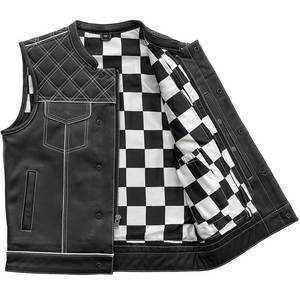 Chaleco de cuero genuino para motociclista, chaleco de cuero de calidad para hombre, chaleco para motocicleta, chalecos de motociclista Vintage para Club - Product Image 5