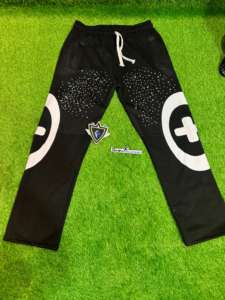 Pantalon en molleton de coton 100% pour hommes, jambe large, taille haute, rivets formels, fermeture élastique, hiver 380g - Product Image 2