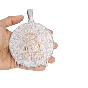 Fait sur mesure VVS naturel glacé diamant lettre pendentifs 10K/14K or matériel jésus forme Hip Hop rappeur Style charme pour cadeau - Product Image 4