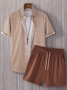 Personnalisé 3D Imprimé Élégant Shorts Chemise Ensemble 100% Coton Respirant Shorts Ensemble pour Hommes Premium Casual Nouveaux Ensembles de T-shirts - Product Image 4