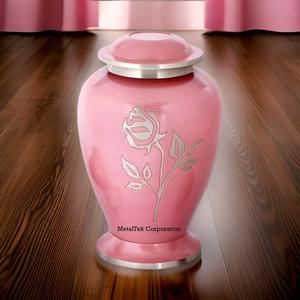 Urne funéraire en métal rose de haute qualité pour cendres, fournitures funéraires en gros, prix de gros, urnes et pots funéraires pour adultes - Product Image 6