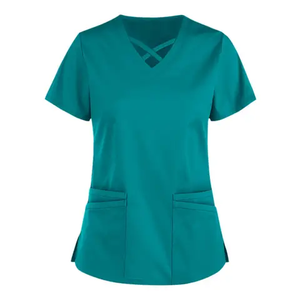 Uniforme de gommage féminin de meilleure qualité pour les médecins infirmières grande taille Scrubs médicaux tricotés Spandex court pour la chirurgie privée - Product Image 5