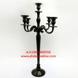 เชิงเทียนสีทองหยาบแบบ5แขนแท่นวางเทียนตกแต่งงานปาร์ตี้งานแต่งงานงานแฮนด์เมดเชิงเทียน - Product Image 3