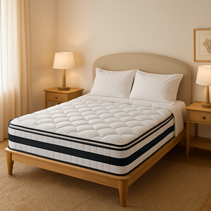 Hypo-Dị Ứng 25Cm Hoàng Gia Nữ Hoàng Kích Thước Dành Cho Người Lớn Phòng Ngủ Euro Top Nén Orgainc Bộ Nhớ Bọt Túi Cuộn Dây Mùa Xuân Giường Nệm - Product Image 1