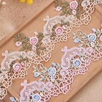 Dentelle de broderie en soie de polyester pour accessoires de vêtement Textile tissu maison multicolore dentelle soluble dans l'eau 6cm sous-vêtements de luxe