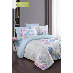 Juego de Funda Nórdica Varol 250 TC de Bambú y Algodón Satinado con Diseño Floral, Tamaño Doble, para Uso Doméstico - Product Image 1