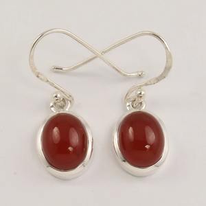 Women's Classic Carnelian Gemstone 925 <b>Solid</b> Sterling <b>Silver</b> Drop <b>Earrings</b> Fashionable Dangle Design for Weddings <b>Silver</b> Jewelry - Product Image 4