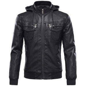 Mode en gros personnalisé nouveau design meilleure qualité en cuir souple fabriqué en tissu fermeture éclair vestes en cuir pour hommes - Product Image 1