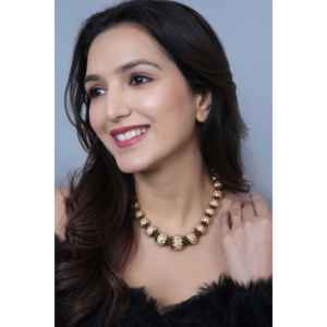 Jadau Meenakari, collar de cuentas tradicionales, conjunto de joyería fina elegante - Product Image 4