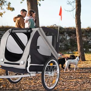 Nouvelle et originale <span class=keywords><strong>remorque</strong></span> de vélo respirante grand chien poussette pliante de luxe pour animaux de compagnie pour l'extérieur avec plate-forme Support OEM à deux roues - Product Image 6