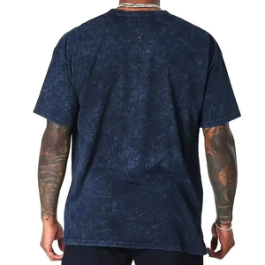 Camiseta de Algodón Azul Oscuro para Hombre con Estampado de Calavera con Gotas Rosas, Cuello Redondo, Conjunto de Ropa Urbana, Atuendo Casual de Verano - Product Image 6