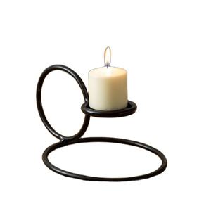 Bougeoir en fil métallique à Base ronde, matériau en fer meilleure vente, finition noire mate, porte-bougie de Table - Product Image 1