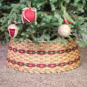 Wholesales <b>Wicker</b> <b>Tree</b> <b>Skirt</b> <b>for</b> <b>Christmas</b> Decoration Round Grey Hand-Woven Rattan <b>Christmas</b> <b>Tree</b> Collar - Product Image 4