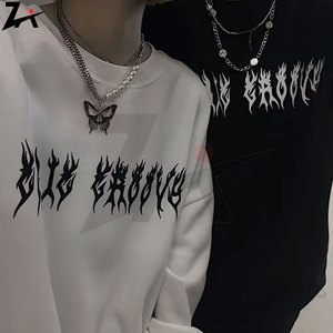 Automne Punk Noir Sweats Tops Gothique Grunge Sweat À Capuche Surdimensionné Streetwear Hip Hop Cool Couple High Street - Product Image 3