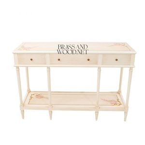 Table console classique de luxe peinte à la main avec tiroirs - Product Image 1