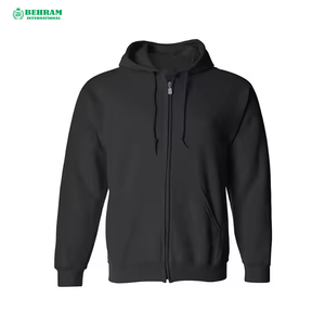 Sweat-shirts à capuche unisexes personnalisés de haute qualité, à manches longues, avec fermeture éclair, simples, décontractés, tendance, avec poches kangourou - Product Image 5