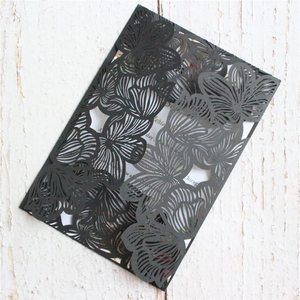 Invitations de <span class=keywords><strong>mariage</strong></span> de pays fleur carte découpée au laser impression personnalisée cartes de voeux d'anniversaire de douche nuptiale - Product Image 3