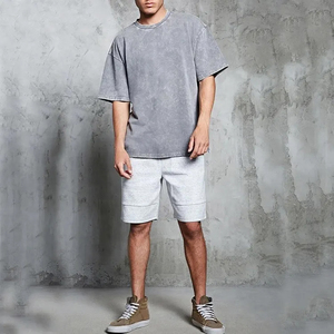 Vente en gros T-shirt en microfibre pour hommes T-shirt vierge de coupe surdimensionnée en coton biologique avec logo personnalisé - Product Image 5
