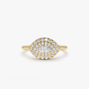 แหวนเพชรคลัสเตอร์โบราณเซ็ตทรงกลมตัดทรงโค้งตะวันออกแบบตะวันตกแหวนเพชรธรรมชาติเครื่องประดับแบบปรับแต่งได้สำหรับผู้หญิงของขวัญแหวน - Product Image 3