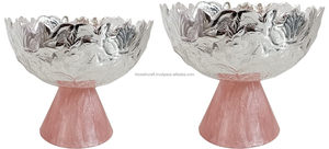 Better Home Fruit Basket Resina Plata Forma redonda Cuencos para servir frutas Base de resina Utensilios de cocina para hoteles Restaurantes y fiestas - Product Image 3