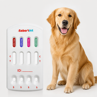 Kit de test rapide combiné 4-en-1 pour chiens : CDV Distemper, CPV Parvovirus, CCV Coronavirus, GIA Giardia Antigène (Ag) – Cassette vétérinaire