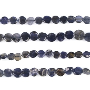ลูกปัด iolite ทรงเหรียญเรียบลูกปัดอัญมณีขัดเงาธรรมชาติ4-8มม. สำหรับทำเครื่องประดับ - Product Image 5