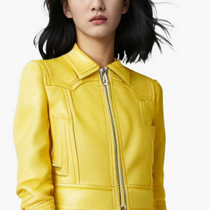 แจ็กเก็ตหนังแกะแบบยาวของผู้หญิงเสื้อแจ็กเก็ตหนังแกะระบายอากาศได้ดีสำหรับร้านค้าปลีกแฟชั่นสไตล์สตรีทแวร์ - Product Image 1