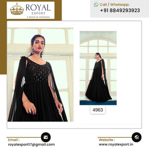 Vêtements ethniques indiens modernes les plus vendus Collection de robes longues brodées en georgette par Royal Export - Product Image 3