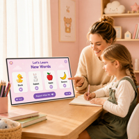 Televisor Portátil HDTV de 27 Pulgadas con Batería Recargable de 27000mAh, Sistema Inteligente Android 15, Pantalla LED 1080p para Full HD, Color Champán, para Negocios