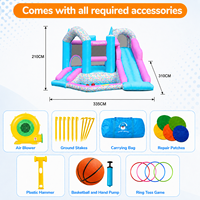 Château gonflable Playcation pour usage domestique, toboggan gonflable Oxford, château rebondissant, maison de rebondissement pour enfants, château de saut pour enfants, couleurs vives, certifié EN71