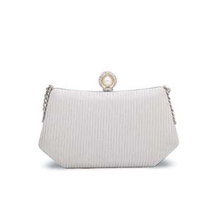 Women's <b>Silver</b> Fancy P15069 <b>Clutch</b> - Product Image 1
