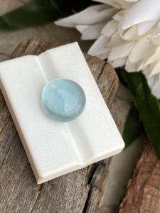 พลอยอะความารีนทรงกลมพลอยเทียมทรงหลวมมีความแวววาวตามธรรมชาติที่น่าสนใจสำหรับทำเครื่องประดับ15.11กะรัต - Product Image 5