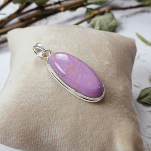 Oval Cabochon Phosphosiderite Gemstone Pendant 925 Sterling Silver | Handmade Silver Jewelry Wholesale - Product Image 4